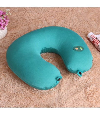 U-shaped Battery Operated Ergonomic Neck & Head Massage Pillow(Light green)