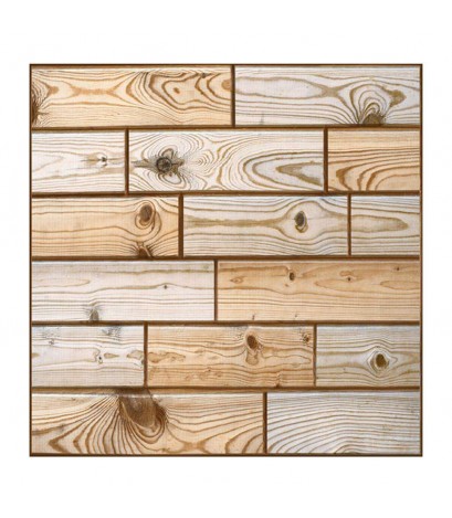 Rustic 3D Wood Brick Stone Wall Decals Self-Adhesive Sticker Bedroom Decor