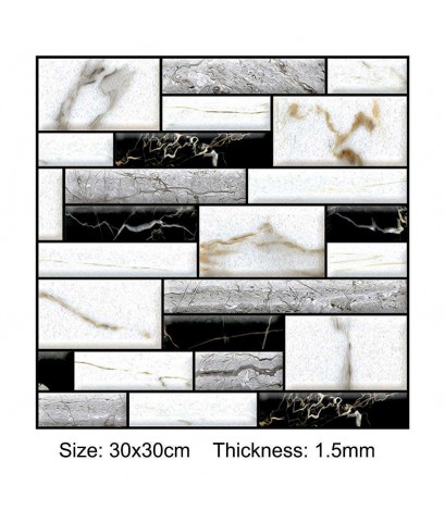 Retro 3D Marble Brick Stone Wall Decals Self-Adhesive Sticker Bedroom Decor