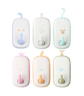 6pcs Strong Sticky Adhesive Hook Cartoon Wall Door Hanging Hook Organizer