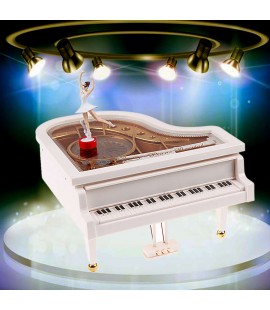 Clockwork Type Rotary Classical Ballerina Girl On The Piano Music Box